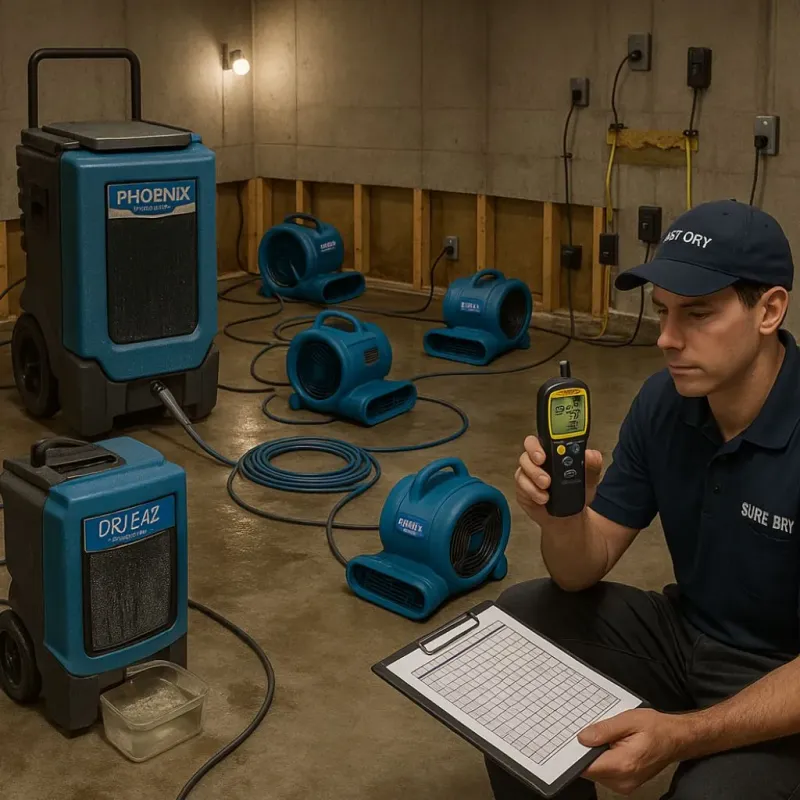 Structural Drying and Dehumidification process in Dalton, MA